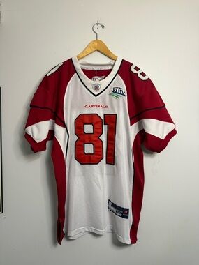 NFL Arizona Cardinals Red and White #81 Game Jersey
